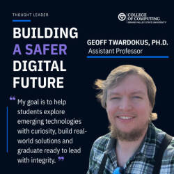 Geoff Twardokus, assistant professor at the college of computing at GVSU. Title: building a safer digital future
